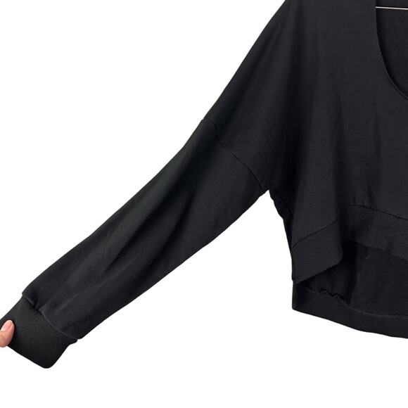 Revolve by the way. Black Cropped Relaxed V-neck Hoodie Size Small - Picture 5 of 9